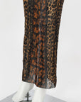 Jean Paul Gaultier Leopard-Printed Mesh Maxi Dress Size S