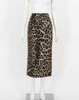 Balmain High-Rise Leopard-Print Midi Skirt Size FR 38 | AU 10