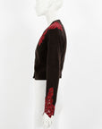 Acne Studios Cropped Corded Lace-Trimmed Wool Cardigan Size S