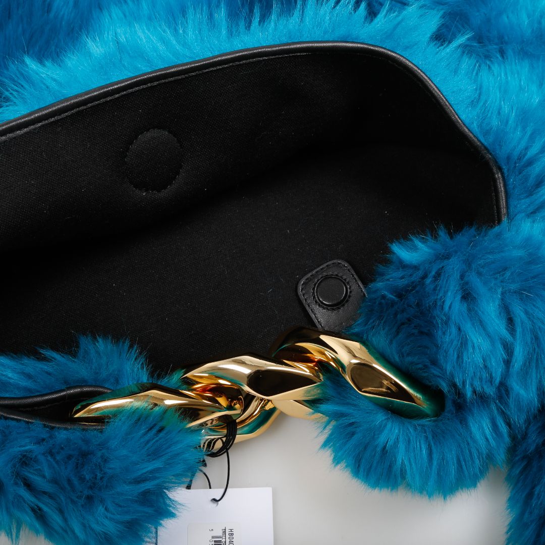 JW Anderson Faux Fur Chain Hobo Bag Size S