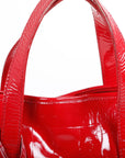 Yves Saint Rive Gauche Laurent Croc Embossed Patent Leather Tote
