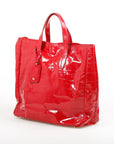 Yves Saint Rive Gauche Laurent Croc Embossed Patent Leather Tote
