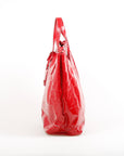 Yves Saint Rive Gauche Laurent Croc Embossed Patent Leather Tote
