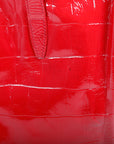 Yves Saint Rive Gauche Laurent Croc Embossed Patent Leather Tote
