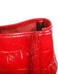 Yves Saint Rive Gauche Laurent Croc Embossed Patent Leather Tote