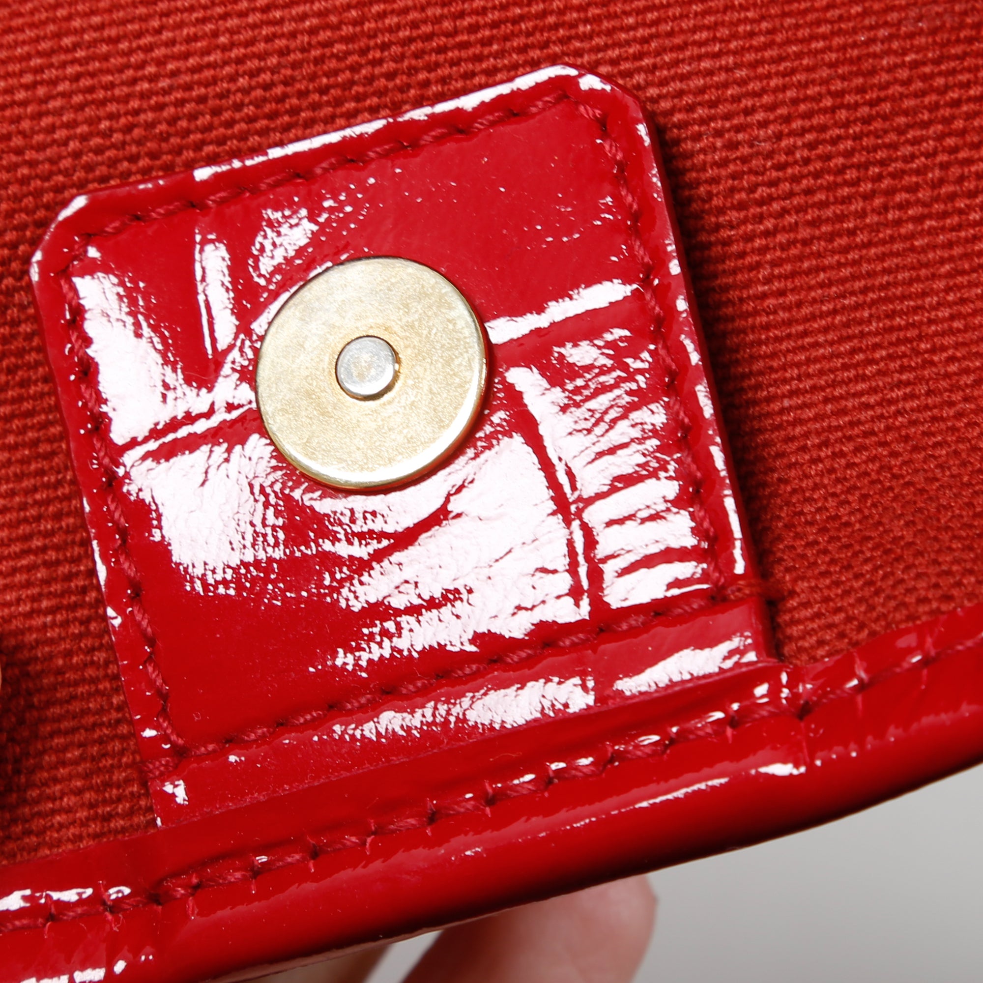Yves Saint Rive Gauche Laurent Croc Embossed Patent Leather Tote