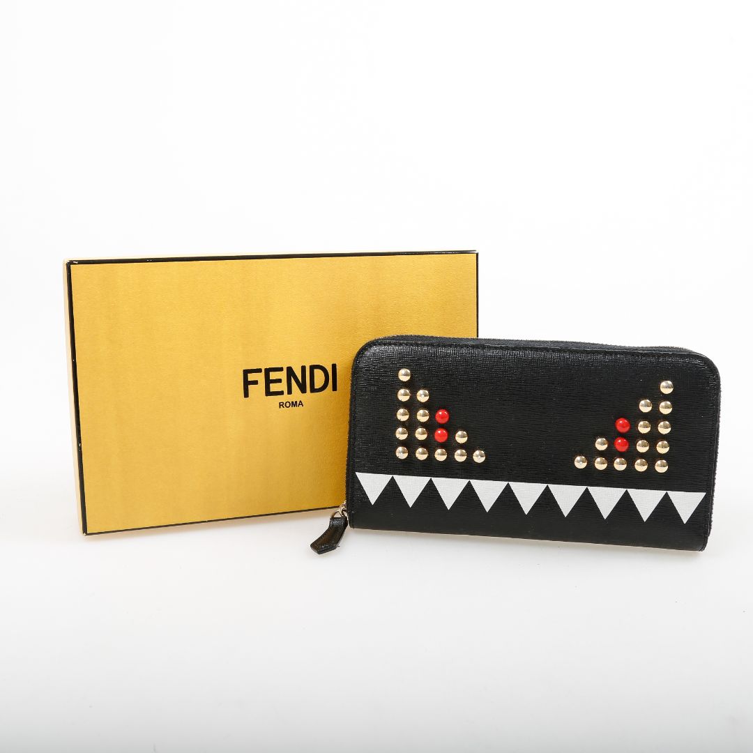 Fendi Monster Zip Around Wallet