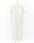 Lee Mathews Linen Striped Shirt Dress Size 4