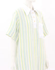 Lee Mathews Linen Striped Shirt Dress Size 4