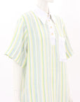 Lee Mathews Linen Striped Shirt Dress Size 4