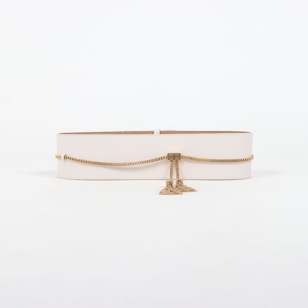 Elisabetta Franchi Leather Chain Belt Size 40 | AU 8