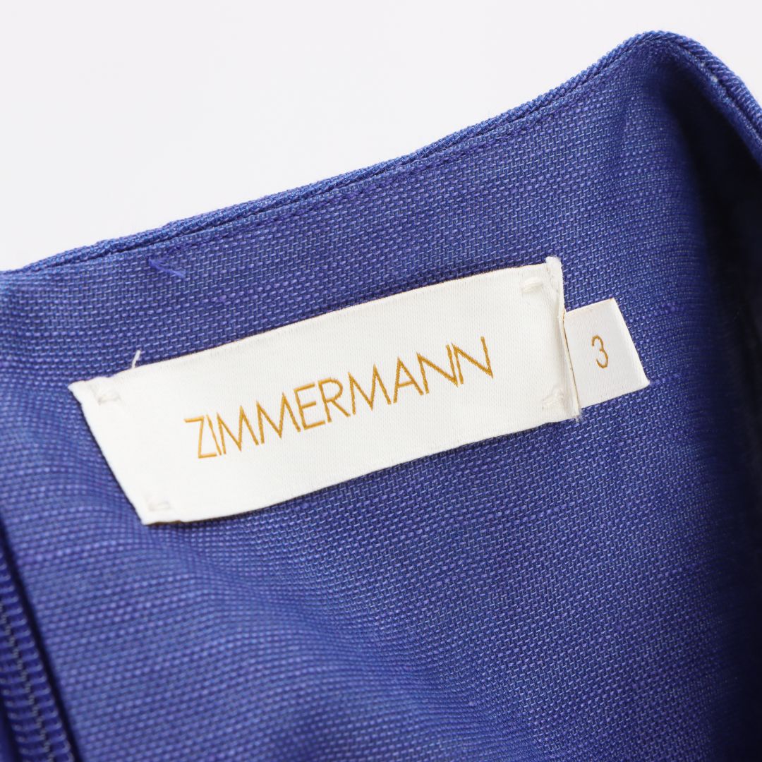Zimmermann &#39;Tama&#39; V Neck Mini Dress Size 3