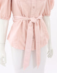 Zimmermann 'Tropicana' Panelled Belted Shirt Size 0