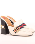 Gucci Peyton GG Pearl Studded Mules Size 39.5