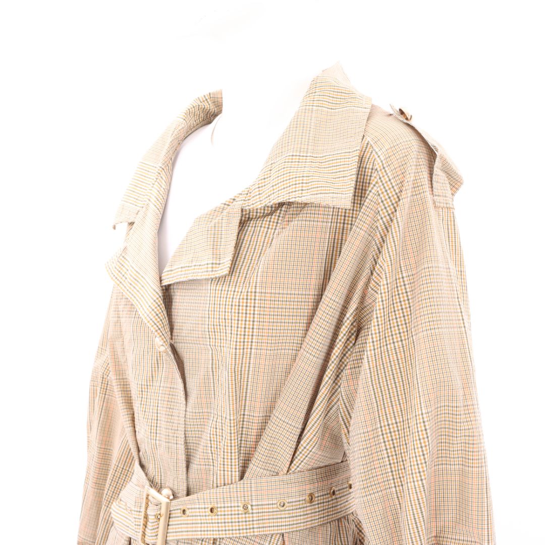 Scanlan Theodore Checked Light Trench Coat Size Small