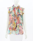 Zimmermann 'Hide Tide' Frill Silk Top Size 1