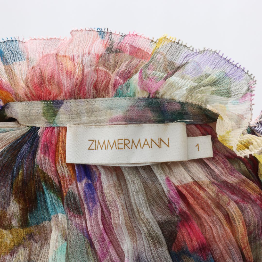 Zimmermann &#39;Hide Tide&#39; Frill Silk Top Size 1