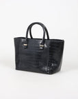 Victoria Beckham 'Quincy' Croc Effect Leather Tote