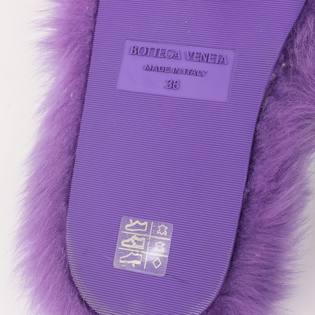 Bottega Veneta Shearling Resort Slides Size 38