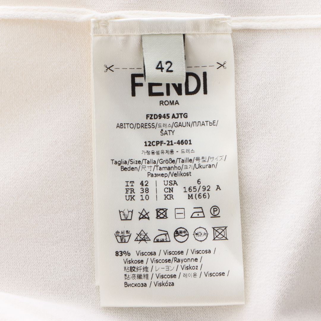 Fendi Intarsia Funnel Neck Knit Mini Dress Size IT 42 | AU 10
