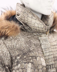 John Galliano Printed Belted Puffer Jacket IT 42 | AU 10