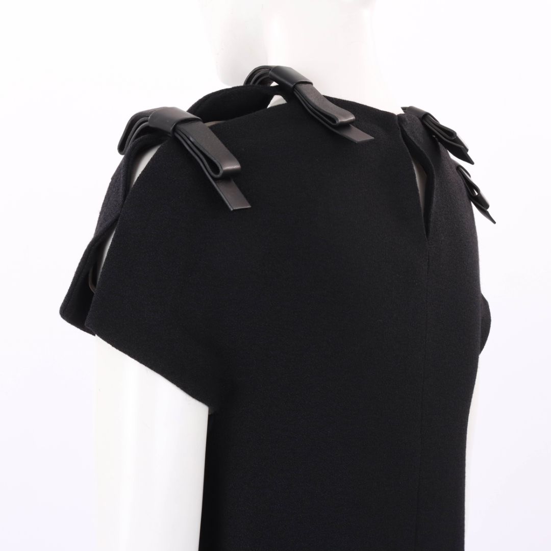 Fendi Leather Bow Shift Dress Size IT 38 | AU 6