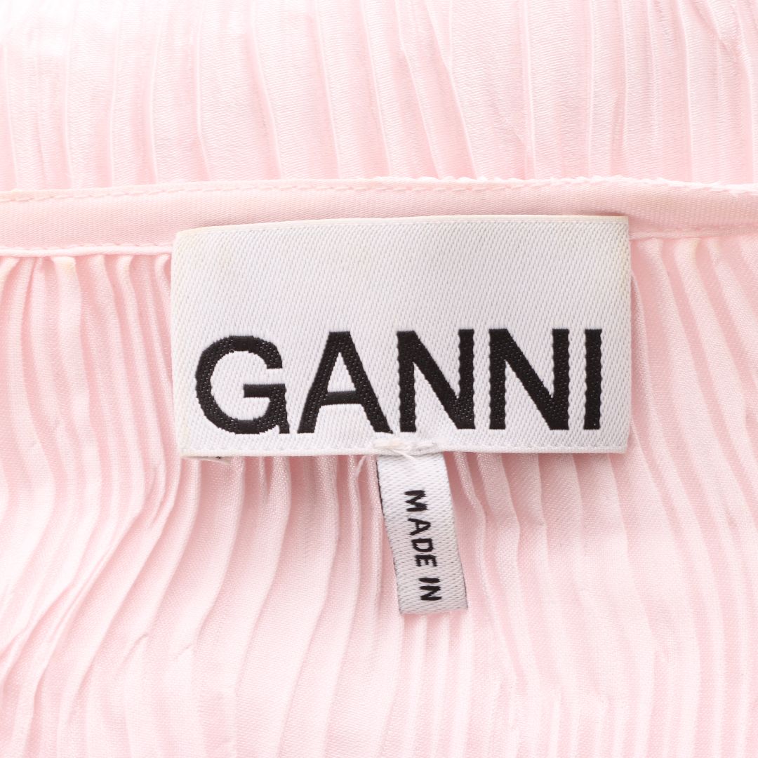 Ganni Pleated Top with Front Zip &amp; Belt Size FR 38 | AU 10