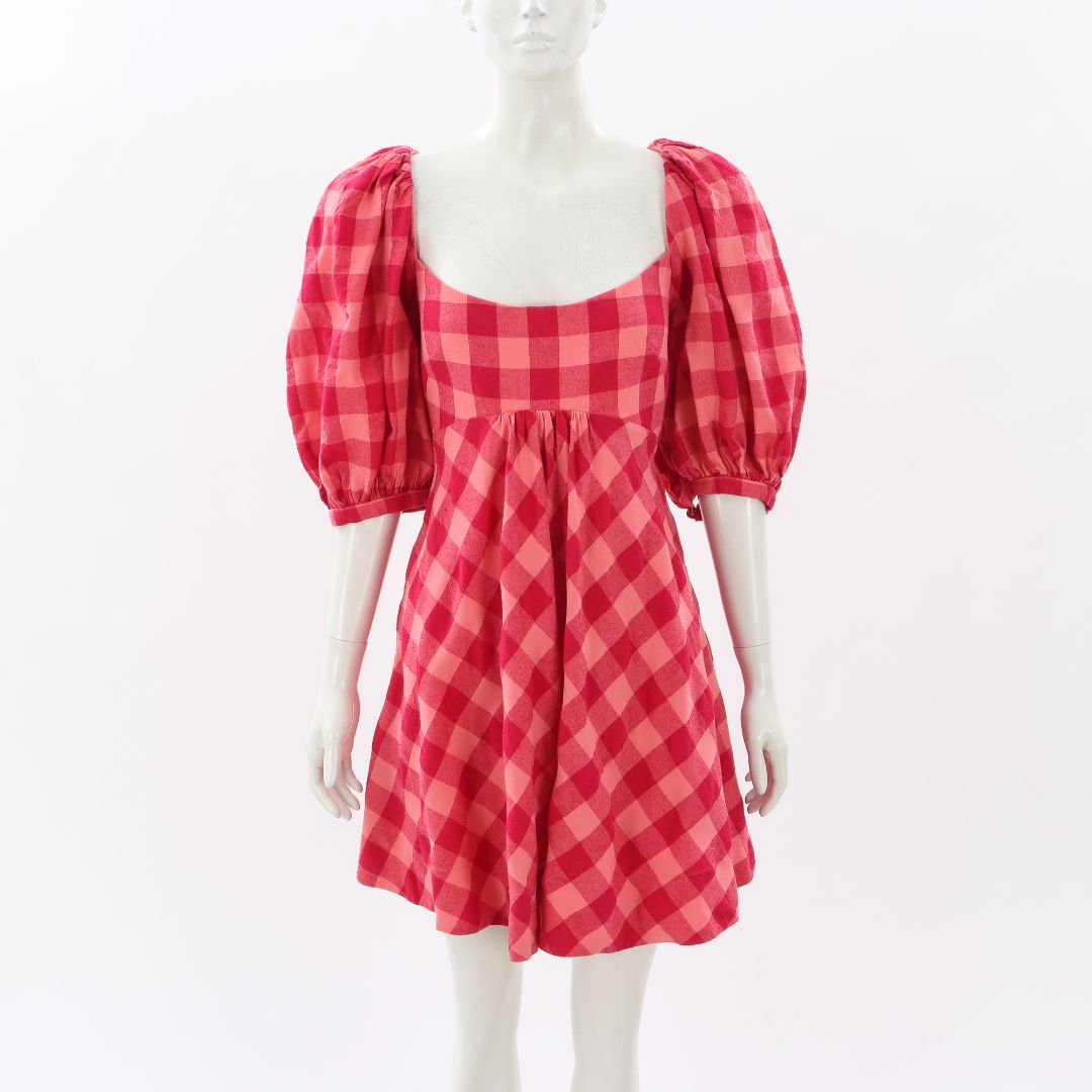 Acler &#39;Perry&#39; Check Mini Dress Size 14