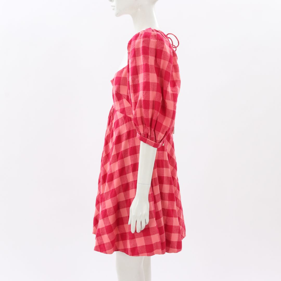 Acler &#39;Perry&#39; Check Mini Dress Size 14