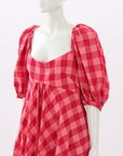 Acler 'Perry' Check Mini Dress Size 14