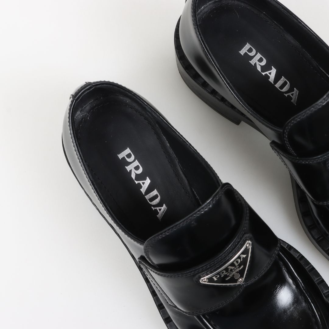 Prada Brushed Leather Loafers Size 37.5