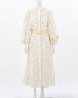 Zimmermann 'Empire' Belted Broderie Anglaise Midi Dress Size 1