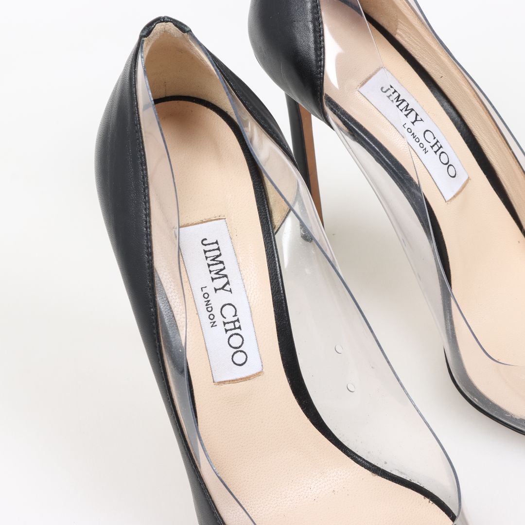 Jimmy Choo &#39;Cass&#39; Leather and PVC Pumps Size 39.5
