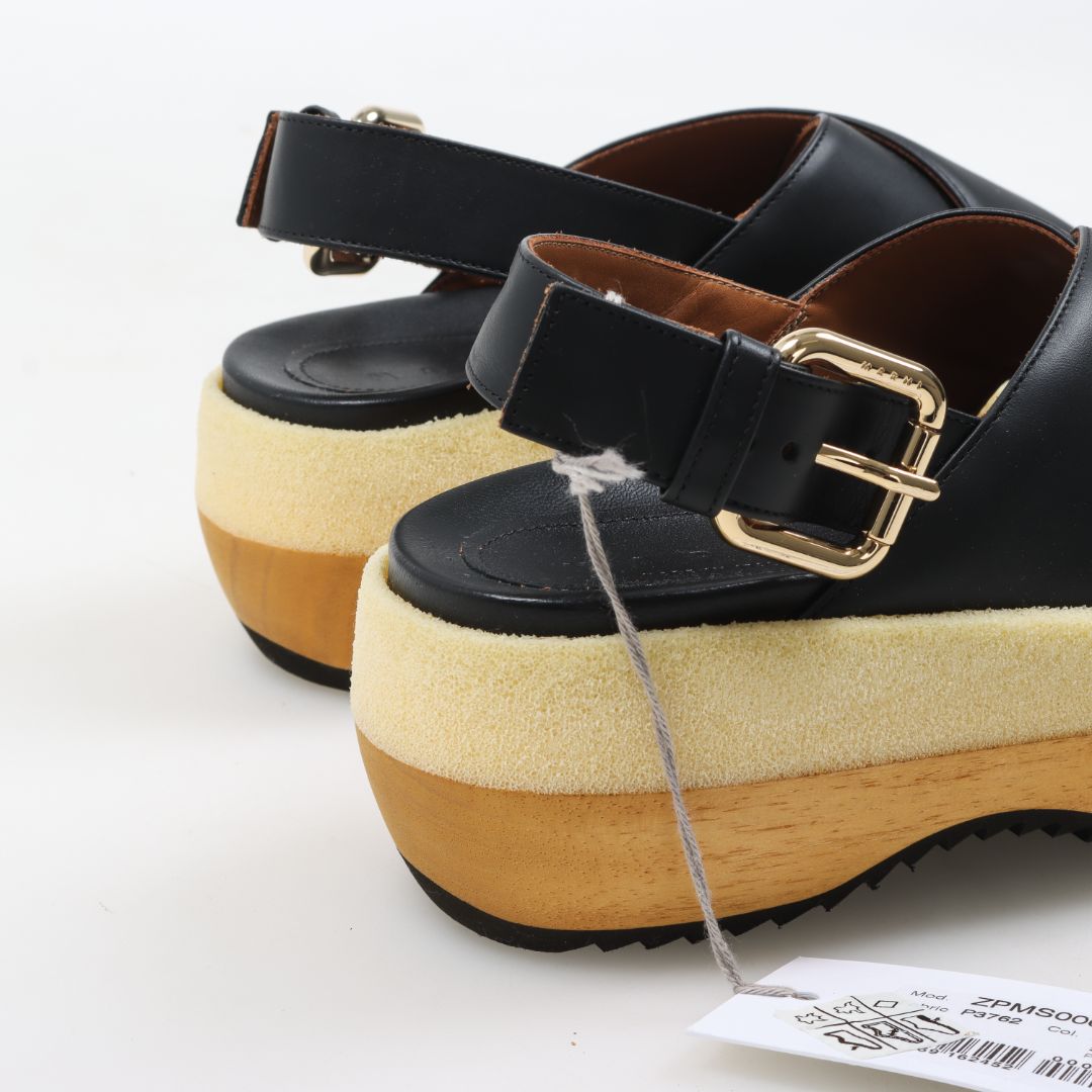 Marni Leather Foam Detail Sandals Size 36