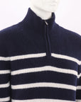 Eric Bompard Cashmere Striped Jumper Size Large
