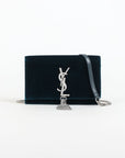 Saint Laurent Velvet Kate Tassel Wallet On Chain