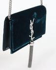 Saint Laurent Velvet Kate Tassel Wallet On Chain