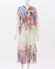 Zimmermann 'Prima' Silk Gathered Midi Dress Size 0
