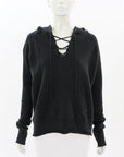 Nili Lotan Lace Up Distressed Hoodie Size S