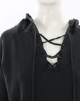 Nili Lotan Lace Up Distressed Hoodie Size S