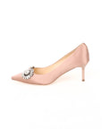 Rochas Satin & Jeweled Heels Size 37