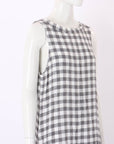 Lee Mathews Checkered Edith Linen Dress with Ties Size 1