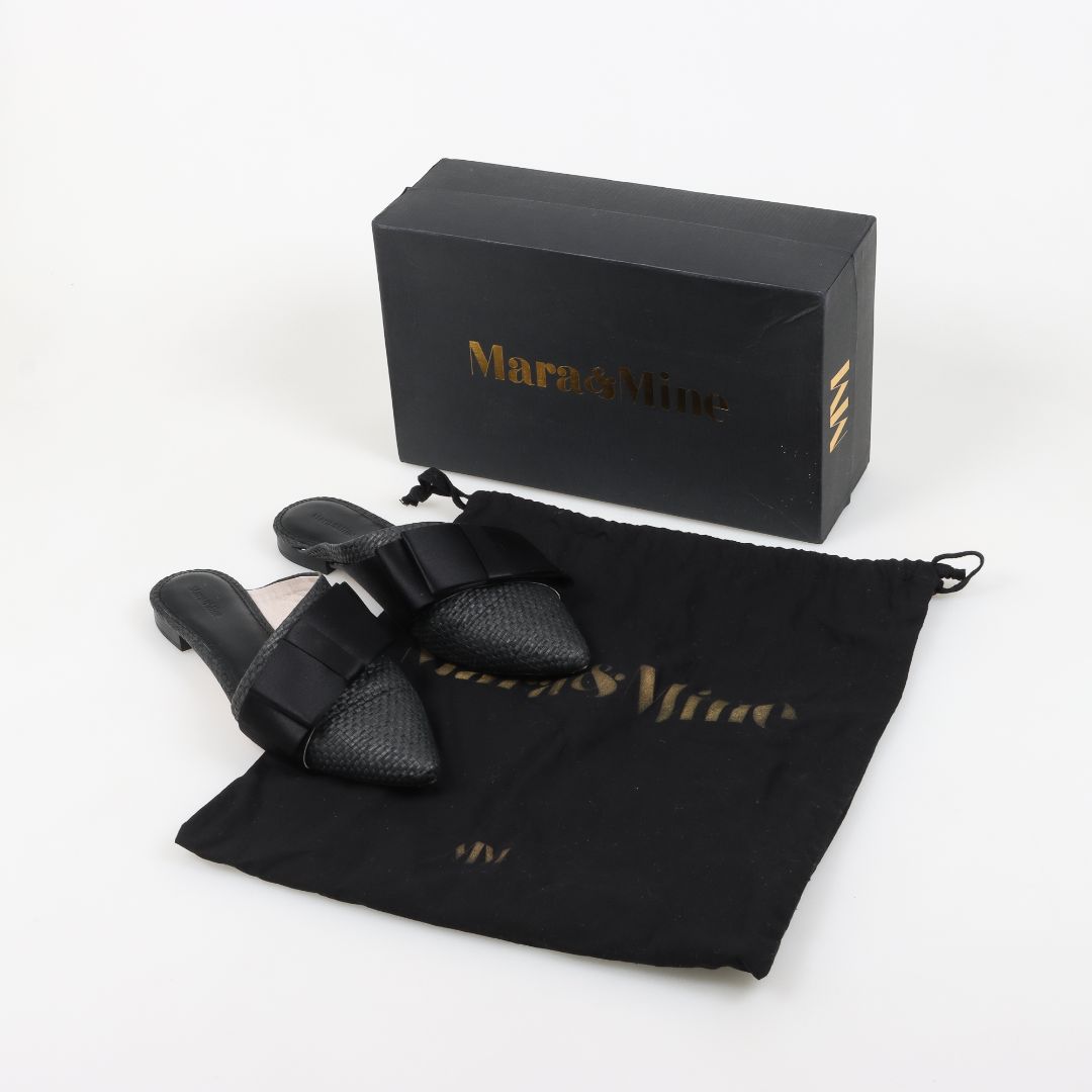 Mara &amp; Mine Lauryn Raffia Bow Mules Size 8