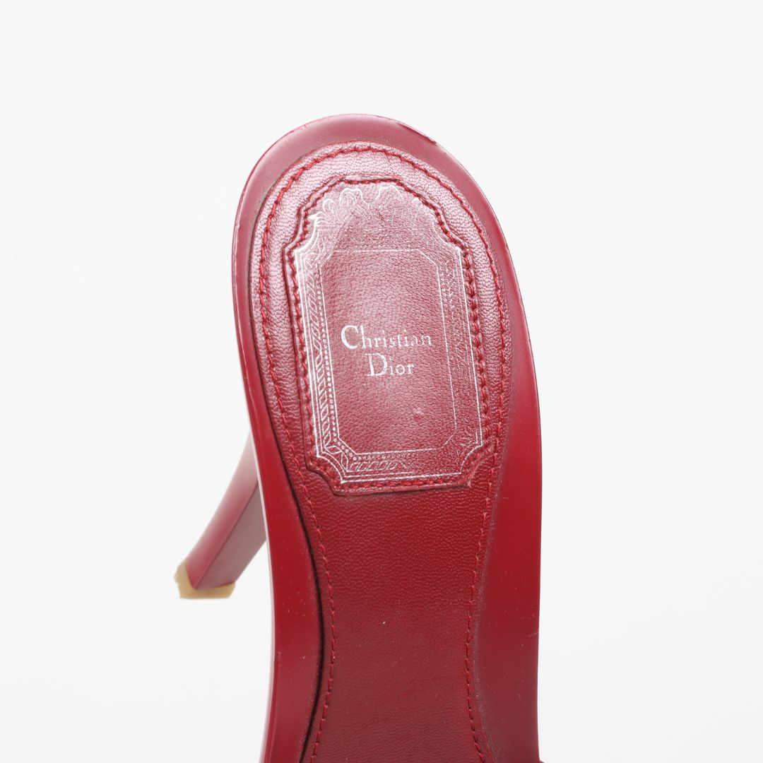 Christian Dior Leather Open Toe Clog Heels Size 39