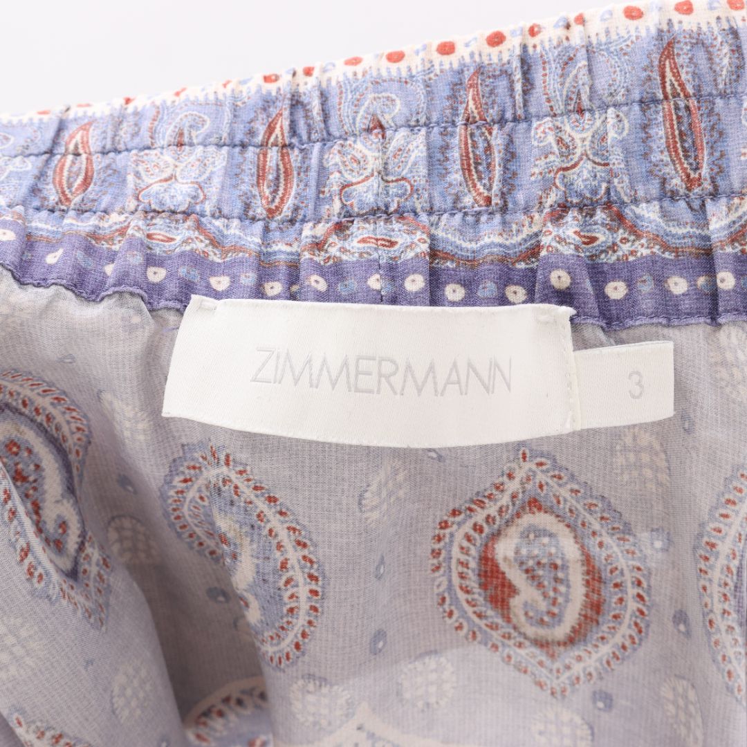 Zimmermann &#39;Vitali&#39; Silk Paisley Midi Skirt Size 3