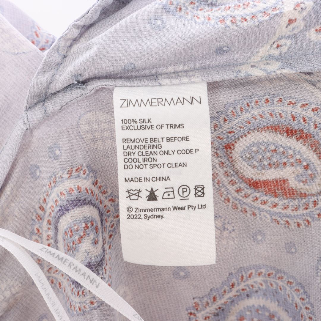 Zimmermann &#39;Vitali&#39; Silk Paisley Midi Skirt Size 3