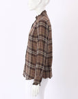 Nili Lotan Cotton Checkered Top Size S