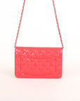 Chanel Patent Quilted Leather Wallet On Chain