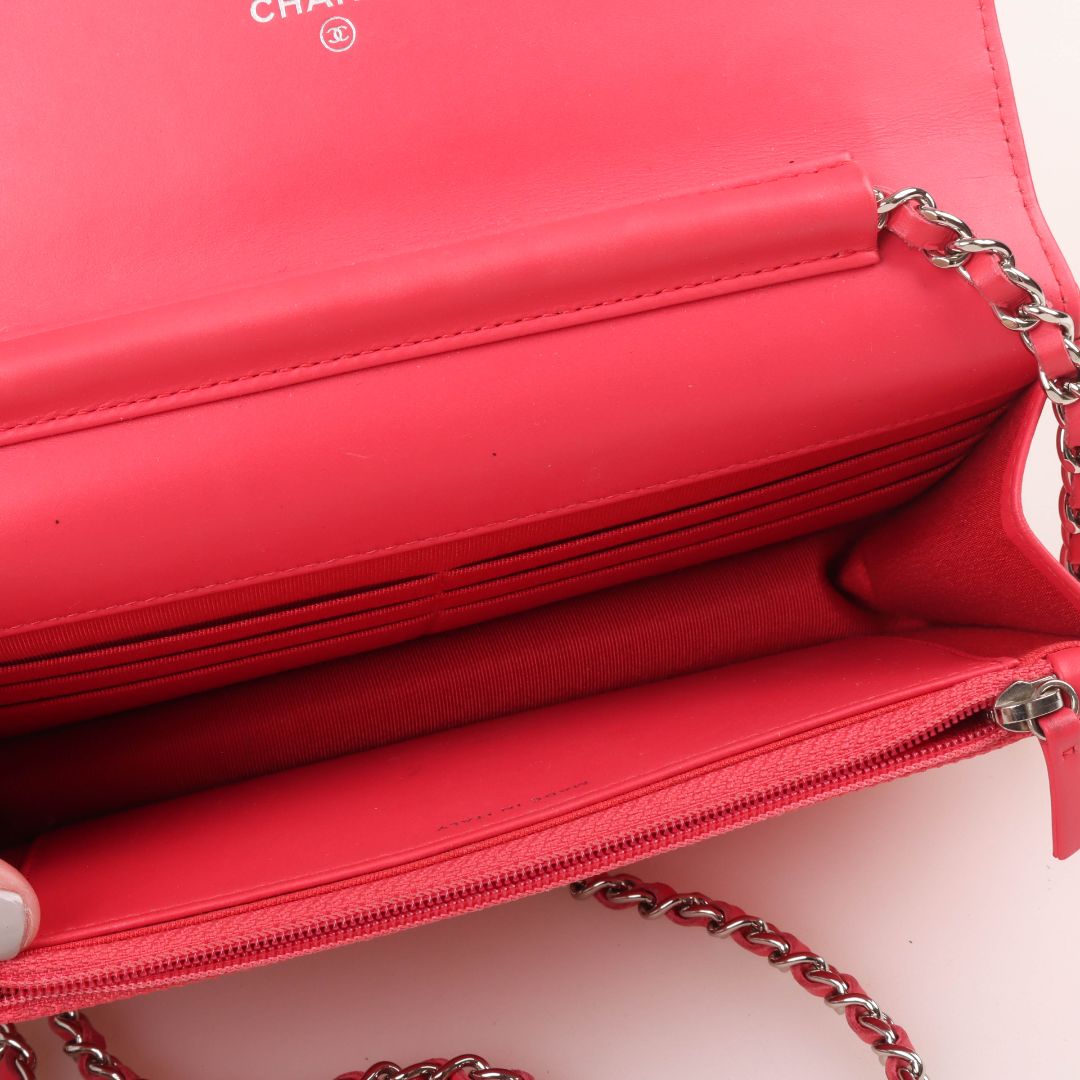 Chanel Patent Quilted Leather Wallet On Chain