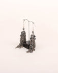 Jean Francois Mimilla Chain & Glass Bead Handmade Earrings